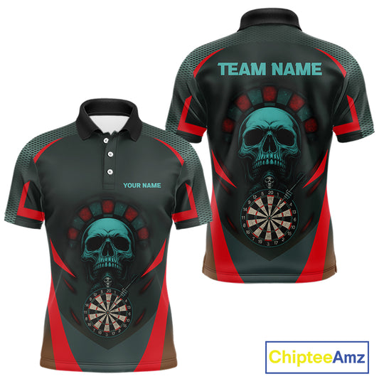 Spartan Skull Style Warrior Men's Darts Team Shirt - Personalized Name For Players NYN0463