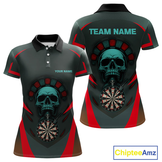 Spartan Skull Style Warrior Women's Darts Team Shirt - Personalized Name For Players NYN0463