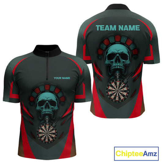 Spartan Skull Style Warrior Men's Darts Team Shirt - Personalized Name For Players NYN0463