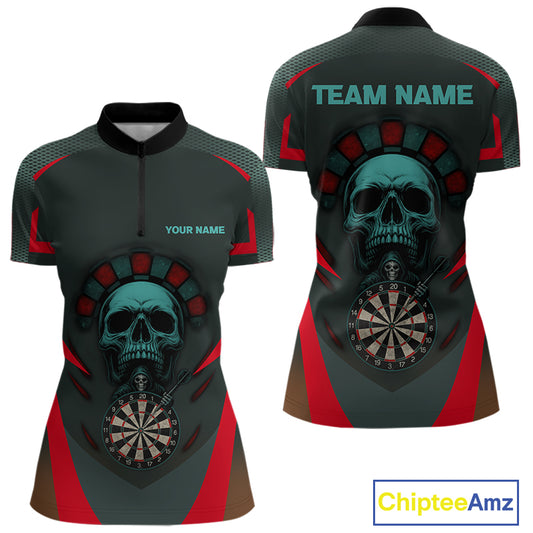 Spartan Skull Style Warrior Women's Darts Team Shirt - Personalized Name For Players NYN0463