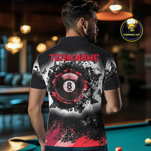 Load image into Gallery viewer, Black, White &amp; Red Billiard 8 Ball Pool Shirt For Men Custom Butterfly Grunge Team Billiard Jersey NYN3439