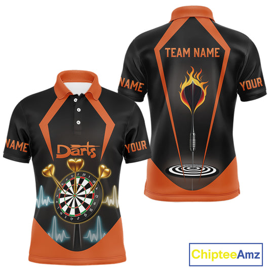 Heartbeat And Dartboard Custom Darts Polo Shirt For Men - Darts Team Jersey NYN0724
