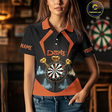 Load image into Gallery viewer, Heartbeat And Dartboard Custom Darts Polo Shirt For Women - Darts Team Jersey NYN0724