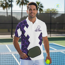 Load image into Gallery viewer, Custom Purple Galaxy Dragon Holographic Pickleball Ball Jerseys Men Pickleball Team Shirts NYN2161