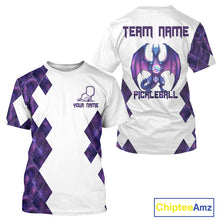Load image into Gallery viewer, Custom Purple Galaxy Dragon Holographic Pickleball Ball Jerseys Men Pickleball Team Shirts NYN2161