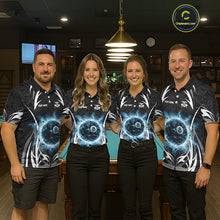 Load image into Gallery viewer, Lightning Blue 8 Ball Women Billiard Polo &amp; 1/4-Zip Jersey Custom Tribal Pool Billiard Shirt NYN2415