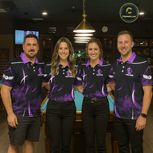 Load image into Gallery viewer, Purple Smokes Pool 8 Ball Men Billiard Polo &amp; 1/4-Zip Shirt Personalized Balls Billiard Gifts NYN2416
