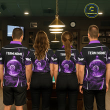 Load image into Gallery viewer, Purple Smokes Pool 8 Ball Men Billiard Polo &amp; 1/4-Zip Shirt Personalized Balls Billiard Gifts NYN2416