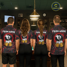 Load image into Gallery viewer, Funny Beer 8 Ball Pool Team Shirt Personalized Women Billiard Polo &amp; 1/4-Zip Attire Gifts|Red NYN2420