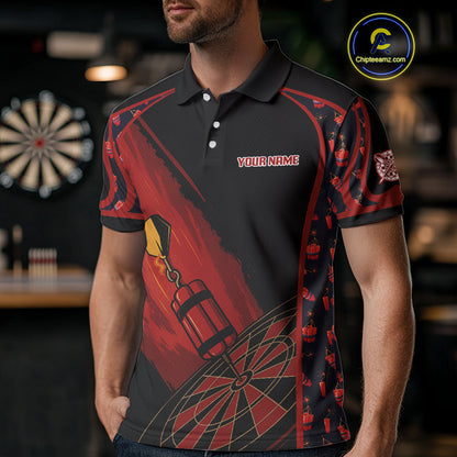 Bombs Dart Arrow Custom Red Dartboard Dart Shirt For Men, Dart Team Jerseys NYN0114