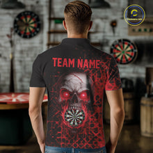 Load image into Gallery viewer, Custom Red Dripping Skull Darts Polo Shirt For Men Fire Flame Skull Dart League Jerseys NYN2175