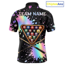 Load image into Gallery viewer, Holographic Rainbow Pool Billiard Shirts For Men Custom Flame 8 Ball Pool Billiard Team Jerseys NYN3016