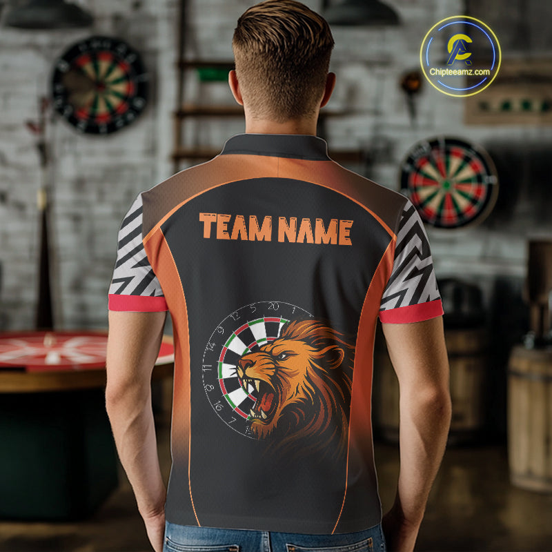 Orange Lion Dartboard Dart Shirts Custom Dart Team Shirt For Men, Dart Jerseys NYN0242