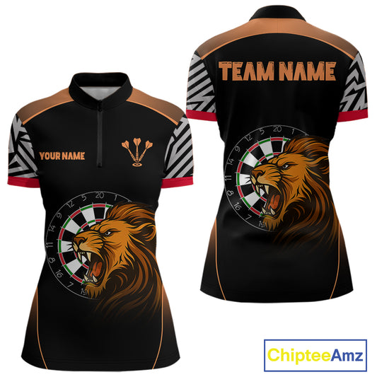 Orange Lion Dartboard Dart Shirts Custom Dart Team Shirt For Women, Dart Jerseys NYN0242
