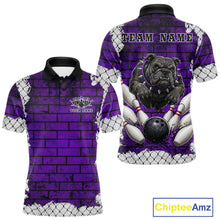 Load image into Gallery viewer, Purple Brick-Wall Fierce Bulldog Men Bowing Team Shirt Personalized Bowling Jersey For Bowlers NYN3195