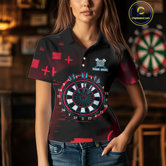 Custom Black Purple Flames Wolf Dartboard Dart Women Polo Shirt Outfits Dart Jerseys NYN1620