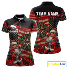 Load image into Gallery viewer, Custom Santa Dripping Dartboard Christmas Women Darts Polo Shirt US Flag Xmas Dart Jerseys NYN1912