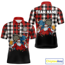 Load image into Gallery viewer, Custom Funny Santa &amp; Bull Beer Dartboard Christmas Men Darts Polo Shirt Xmas Dart Jerseys NYN1913