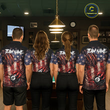 Load image into Gallery viewer, Personalized Cracked US Flag Grunge Claws Pool 8 Ball Men's Billiard Team Shirt Billiard Attire NYN2672
