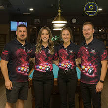 Load image into Gallery viewer, Red Funny Dragon Thunder Ball Pool Billiard Team Shirt For Men Custom Billiards Ball Attire NYN3041