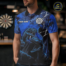 Load image into Gallery viewer, Personalized Blue Smoking Funny Dinosaurs Mens Darts Shirt Custom Grunge Outfits Dart Jerseys NYN3204