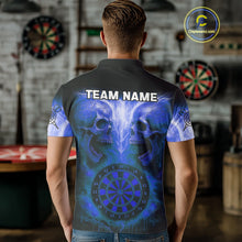 Load image into Gallery viewer, Custom Lightning Orange Skulls Dartboard Polo Darts Shirt For Men Outfit Dart Team Jersey NYN1005
