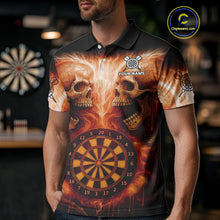 Load image into Gallery viewer, Custom Lightning Blue Skulls Dartboard Polo Darts Shirt For Men Outfit Dart Team Jersey NYN1006