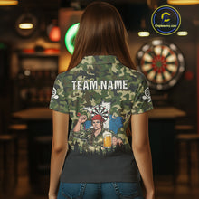 Load image into Gallery viewer, Custom Camouflage Human &amp; Funny Beer Bull Dartboard Women Darts Polo Shirt Dart Jerseys NYN1925