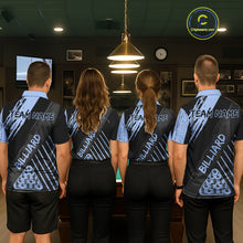Load image into Gallery viewer, Light-Blue Grunge Billiard Ball Pool Women Polo &amp; 1/4-Zip Shirt Custom 8 Ball Billiards Jerseys NYN2452