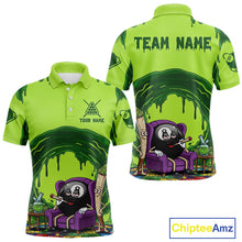 Load image into Gallery viewer, Green Dripping Funny Smoking 8 Ball Billiard Pool Shirt For Men Custom Billiard Team Jerseys NYN3047