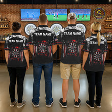 Load image into Gallery viewer, Black, White And Red Splatter Dartboard Men Dart Shirt Custom Grunge US Flag Dart Team Attire NYN3212