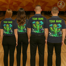 Load image into Gallery viewer, Bowling team wearing funny green cactus bowling shirts custom bowling team jerseys for league play