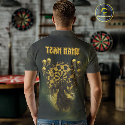 Custom Brown Skeleton Dartboard Darts Polo Shirt For Men - Darts Jersey NYN0733