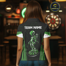 Load image into Gallery viewer, Custom Green Alien Dartboards Dart Polo Shirts For Women Outfits Alien Dart Team Jerseys NYN1024