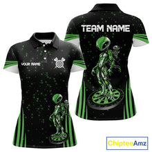 Load image into Gallery viewer, Custom Green Alien Dartboards Dart Polo Shirts For Women Outfits Alien Dart Team Jerseys NYN1024