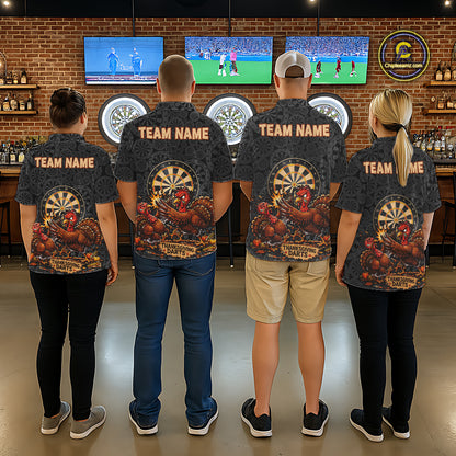 Funny Turkey Dartboard Thanksgiving Custom Darts Team Outfits For Women, Thanksgiving Darts Gifts NYN4071