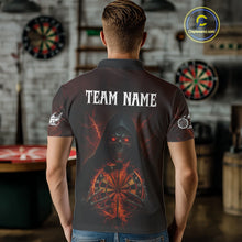 Load image into Gallery viewer, Custom Lightning Red Bone Skeleton Dartboard Dart Men Polo Jerseys Dart Shirt Gifts NYN1649