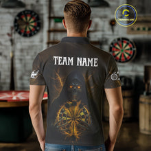 Load image into Gallery viewer, Custom Lightning Yellow Bone Skeleton Dartboard Dart Men Polo Jerseys Dart Shirt Gifts NYN1651