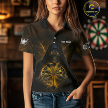 Load image into Gallery viewer, Custom Lightning Yellow Bone Skeleton Dartboard Dart Women Polo Jerseys Dart Shirt Gifts NYN1651