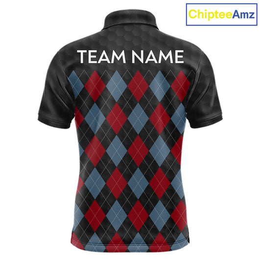 Mens American Flag Golf Shirts Patriotic Golf Jersey Custom Black Ball Golf Clothing, Golf Gifts NYN3053