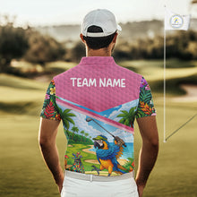 Load image into Gallery viewer, Tropical Funny Parrot Polo Golf Shirts For Men Custom Parrot Golf Team Attire For Golfers NYN3059