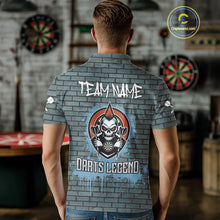 Load image into Gallery viewer, Brick Wall Skull Dartboard Men's Grunge Darts Shirt - Custom Dart Player Uniform NYN0519