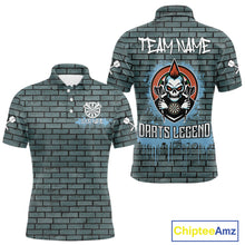 Load image into Gallery viewer, Brick Wall Skull Dartboard Men's Grunge Darts Shirt - Custom Dart Player Uniform NYN0519
