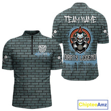 Load image into Gallery viewer, Brick Wall Skull Dartboard Men's Grunge Darts Shirt - Custom Dart Player Uniform NYN0519