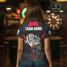 Load image into Gallery viewer, Eagle Cracked Dartboard Custom Red Darts Polo Shirt For Women - Darts Team Jersey NYN0740