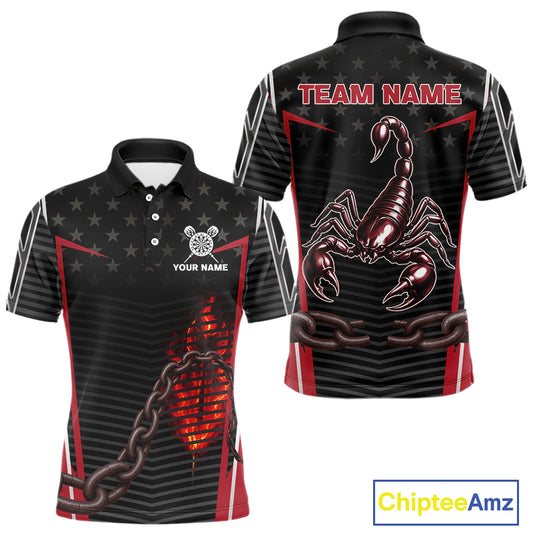 Custom Red Flames Scorpion Dart Arrow Darts Shirt For Men Dart Jersey Uniform NYN1048