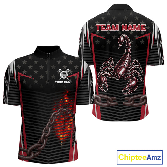 Custom Red Flames Scorpion Dart Arrow Darts Shirt For Men Dart Jersey Uniform NYN1048