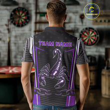 Load image into Gallery viewer, Custom Purple Flames Scorpion Dart Arrow Darts Shirt For Men Dart Jersey Uniform NYN1049