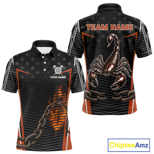 Custom Orange Flames Scorpion Dart Arrow Darts Shirt For Men Dart Jersey Uniform NYN1050