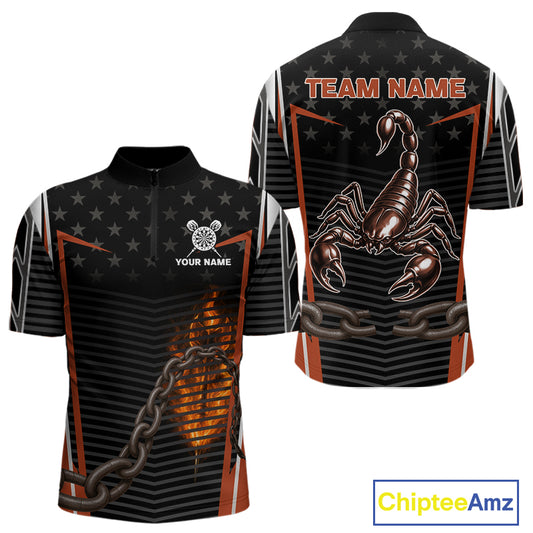 Custom Orange Flames Scorpion Dart Arrow Darts Shirt For Men Dart Jersey Uniform NYN1050